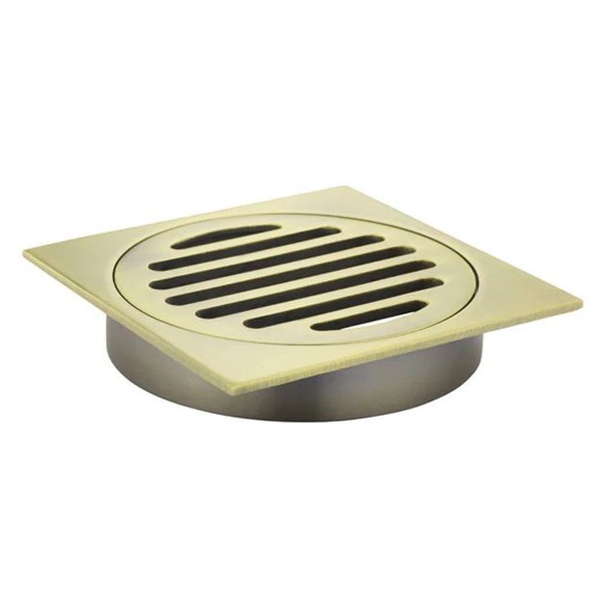 Square Floor Grate Shower Drain 100mm outlet Tiger Bronze