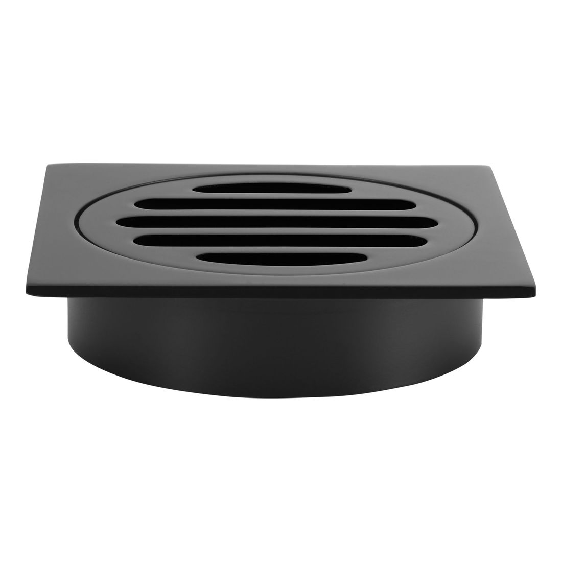 Square Floor Grate Shower Drain 80mm outlet Matte Black