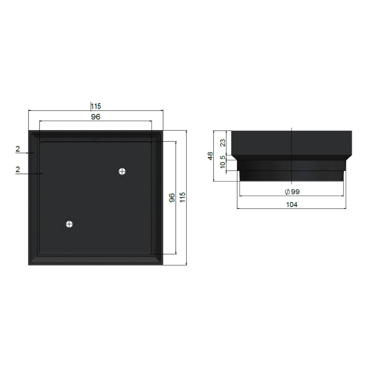 Shower Waste with Tile Insert - Lustre Bronze