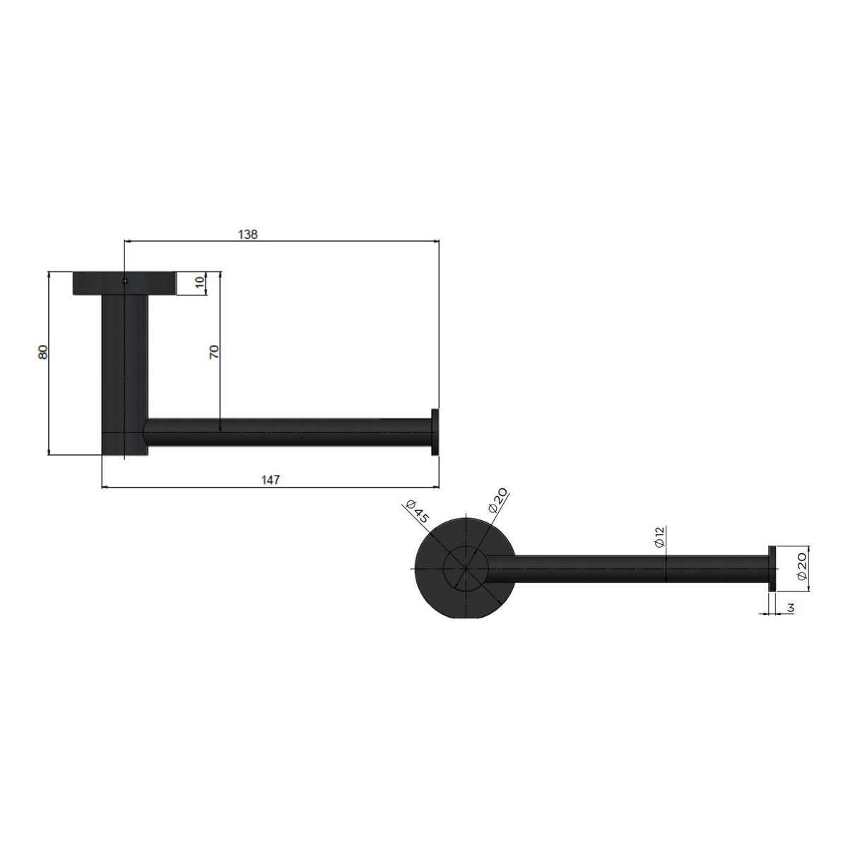 Round Toilet Roll Holder , Lustre Bronze