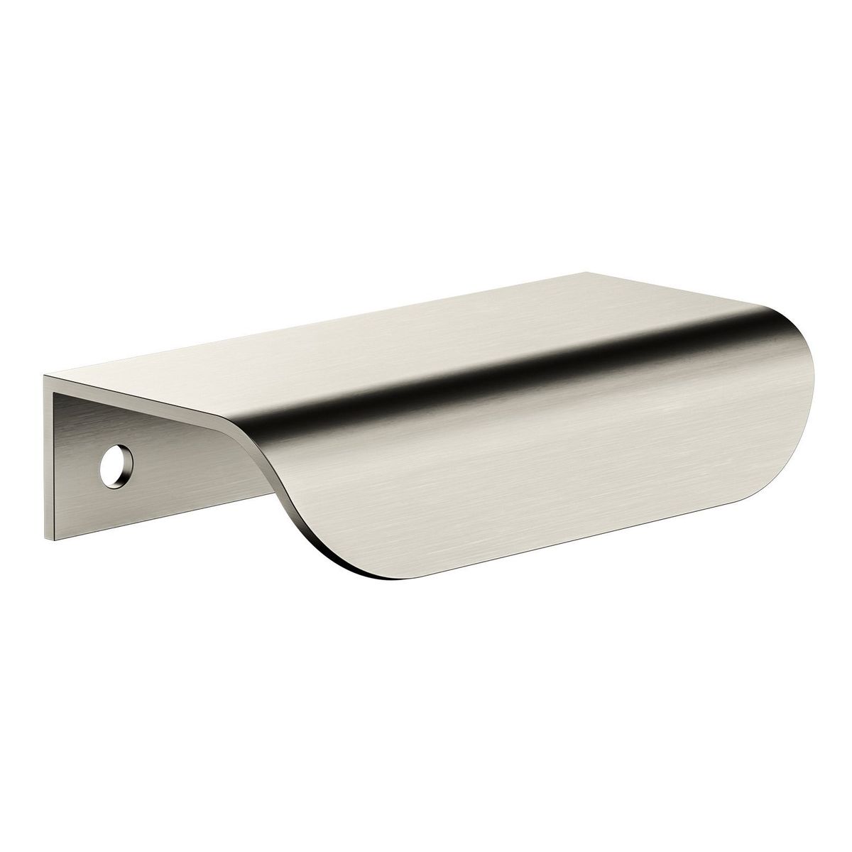 Öppen Edge-Pull 75mm Cabinet Handle (Brushed), Brushed Nickel