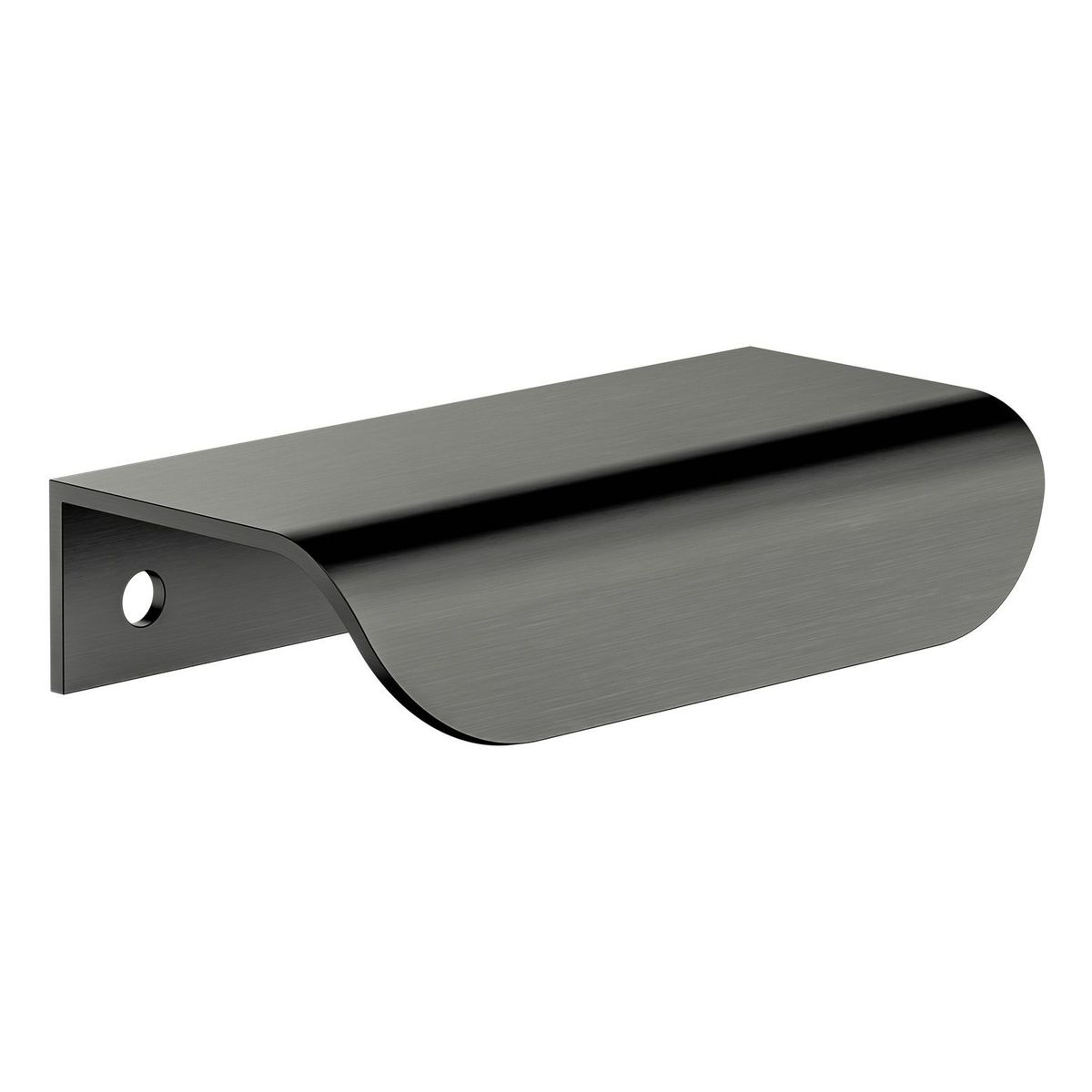 Öppen Edge-Pull 75mm Cabinet Handle (Brushed), Shadow