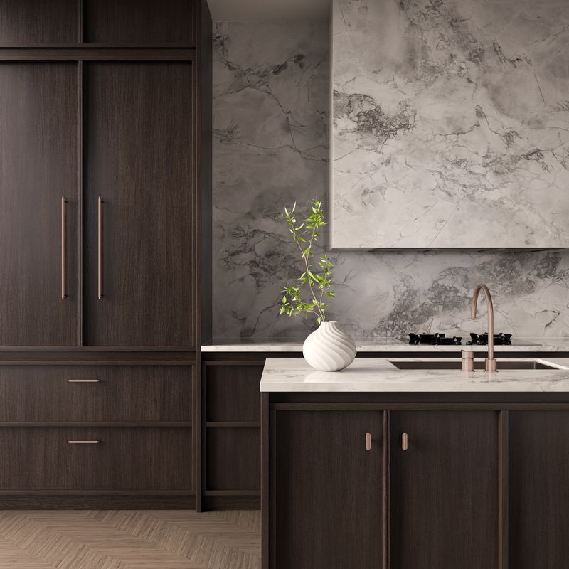 Öppen Round Pull 200mm Cabinet Handle (Brushed), Champagne