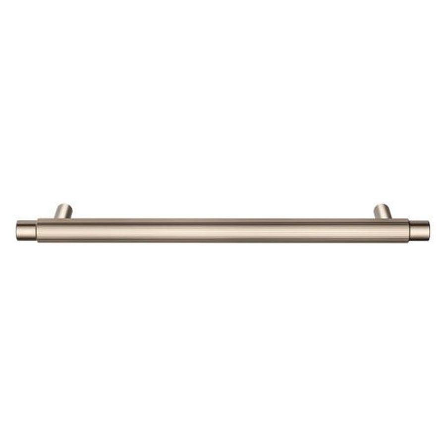Öppen Round Pull 200mm Cabinet Handle (Linear Knurled), Champagne