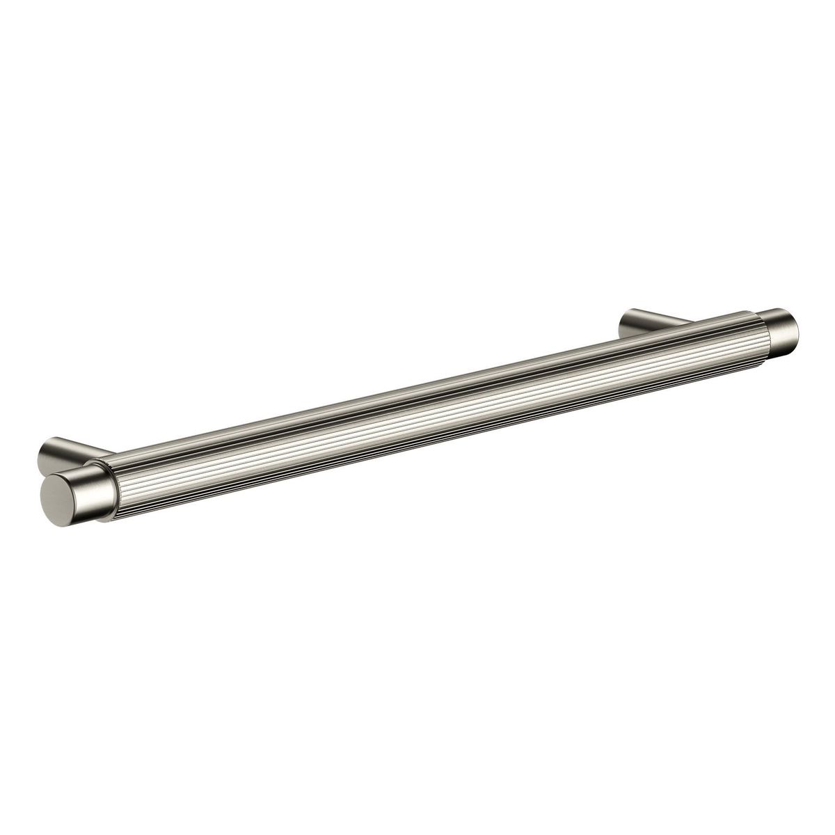 Öppen Round Pull 200mm Cabinet Handle (Linear Knurled), Brushed Nickel