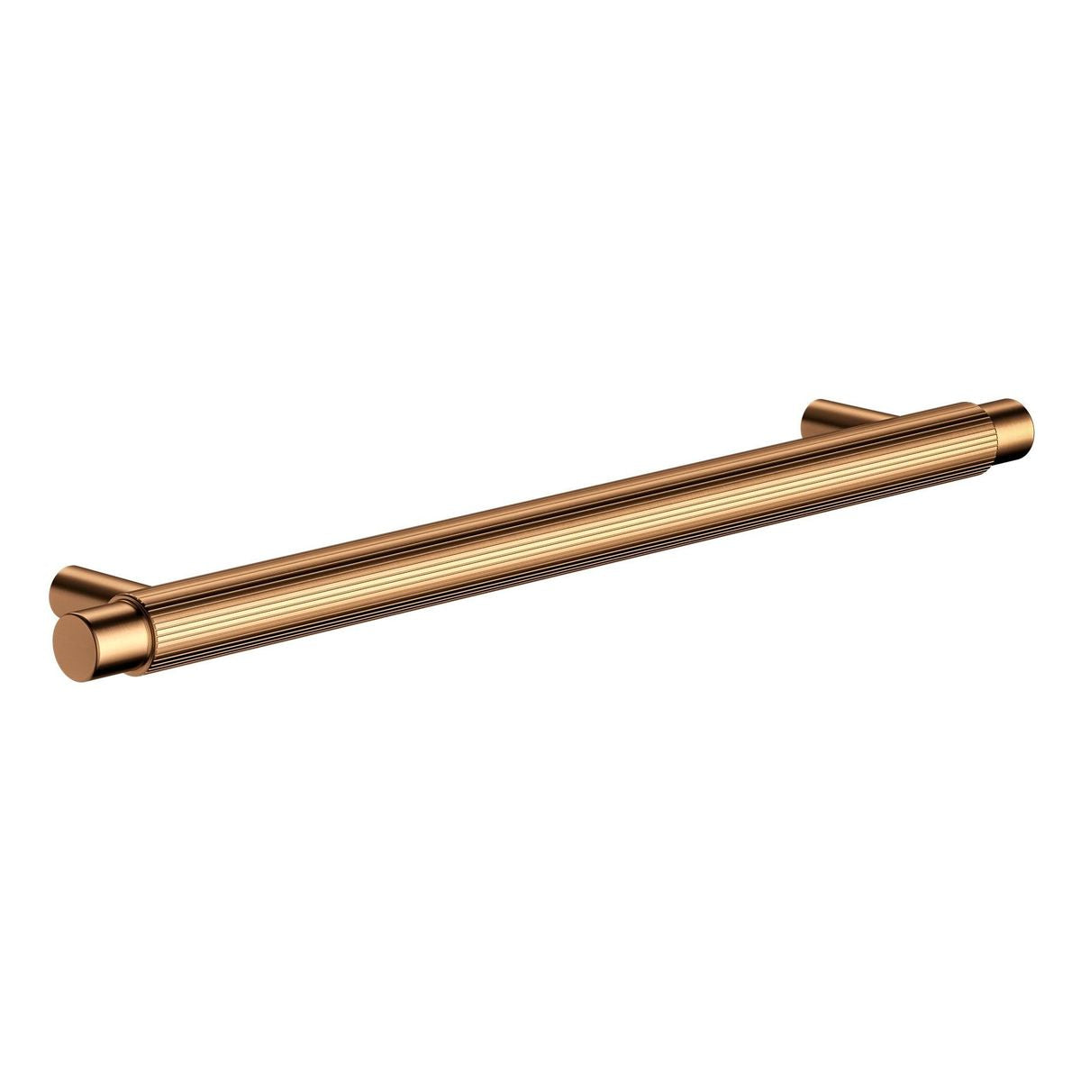 Öppen Round Pull 200mm Cabinet Handle (Linear Knurled), Lustre Bronze