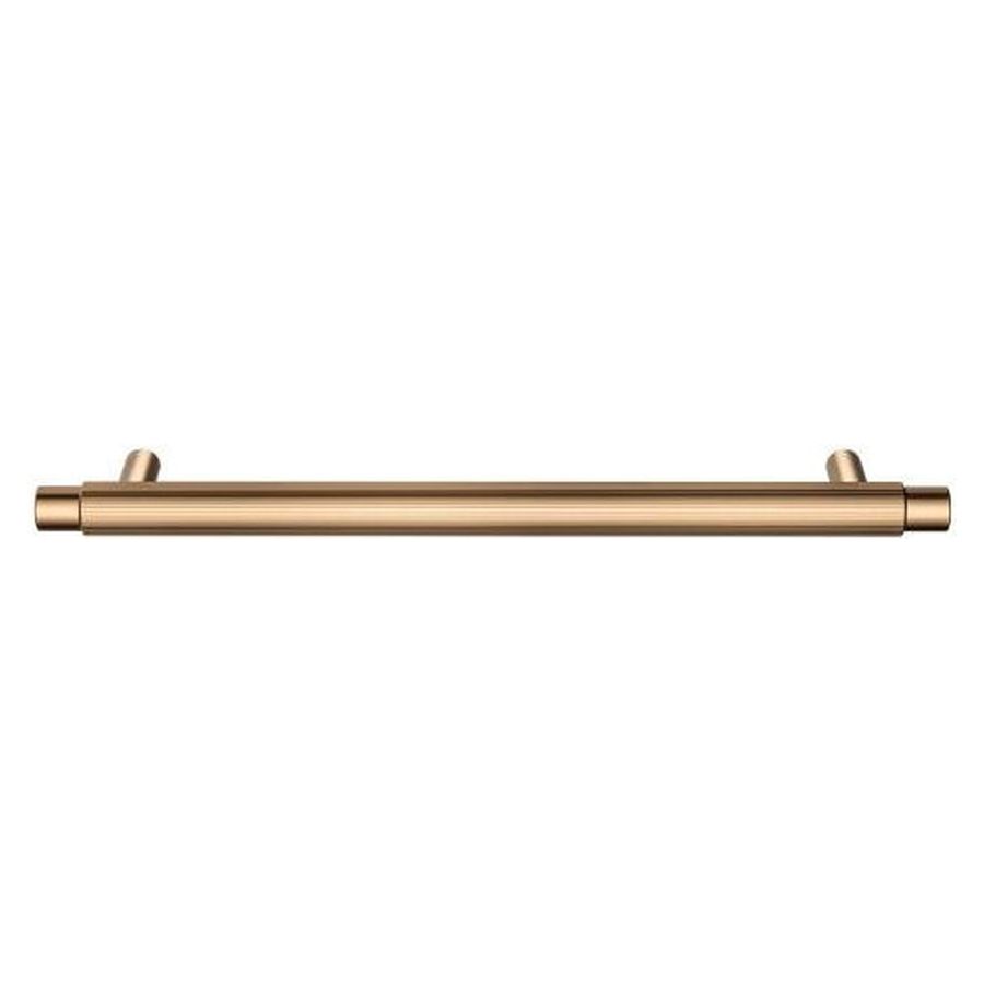 Öppen Round Pull 200mm Cabinet Handle (Linear Knurled), Lustre Bronze