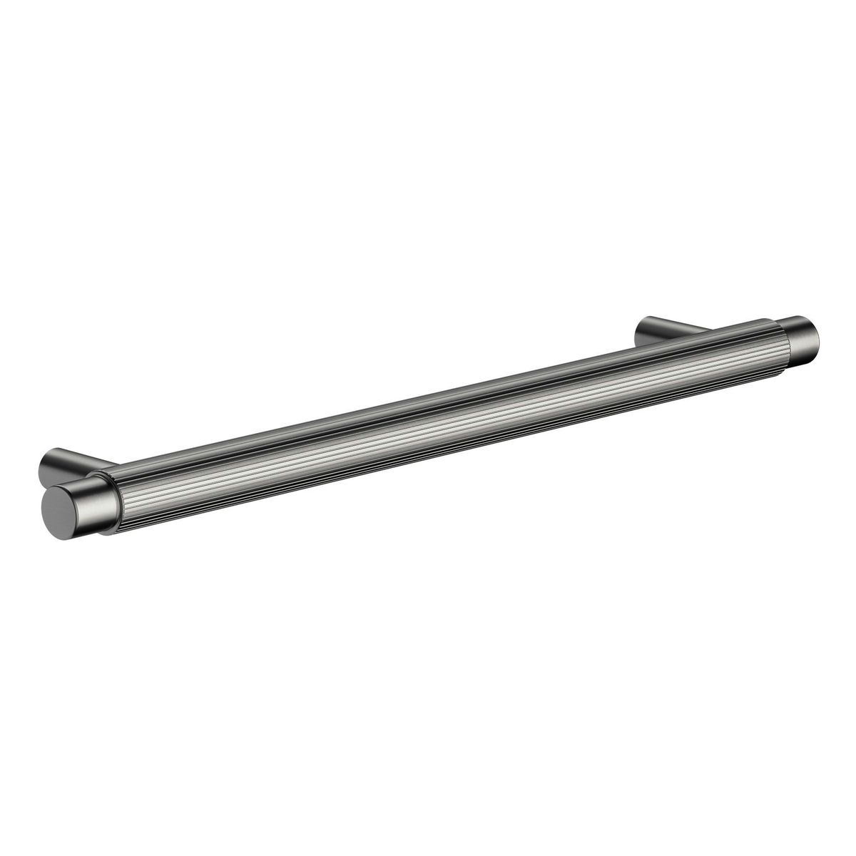 Öppen Round Pull 200mm Cabinet Handle (Linear Knurled), Shadow