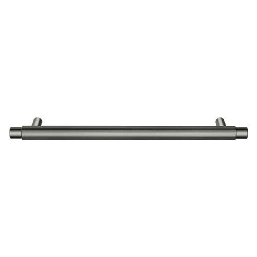 Öppen Round Pull 200mm Cabinet Handle (Linear Knurled), Shadow