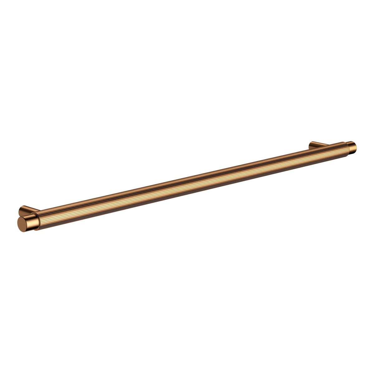 Öppen Round Pull 328mm Cabinet Handle (Linear Knurled), Lustre Bronze