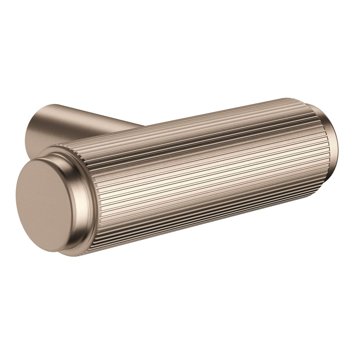 Öppen T-Pull Cabinet Handle (Linear Knurled), Champagne