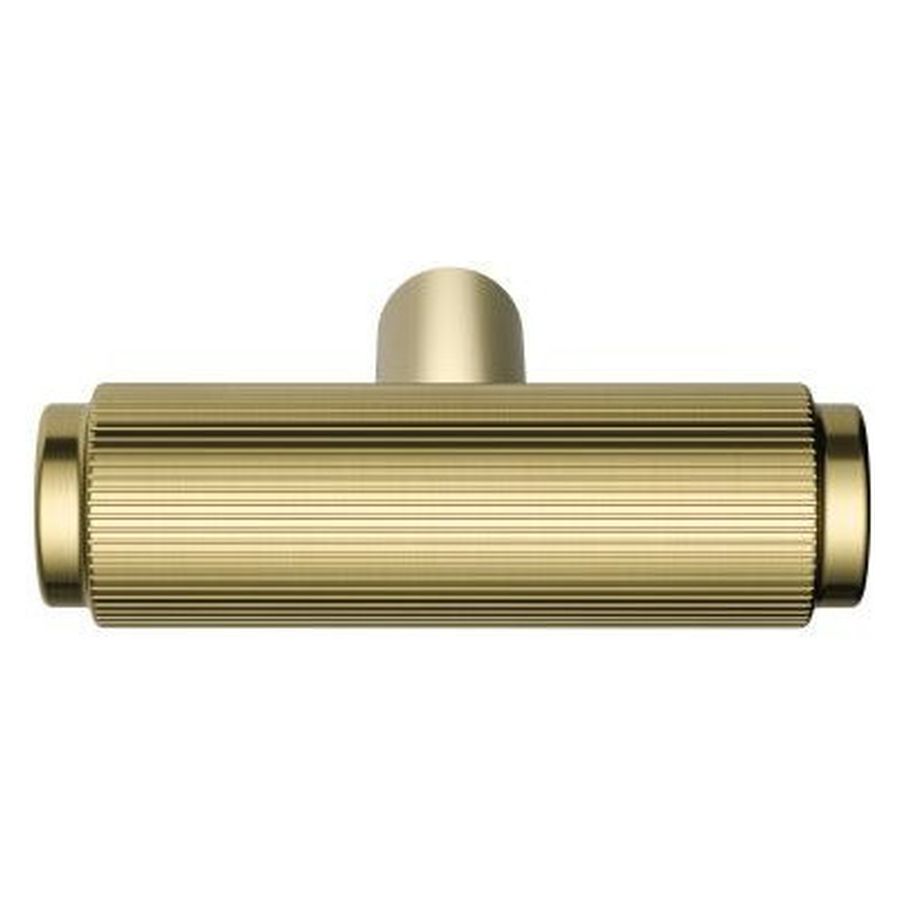 Öppen T-Pull Cabinet Handle (Linear Knurled), Tiger Bronze