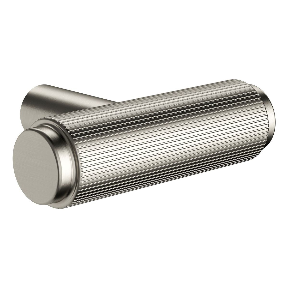 Öppen T-Pull Cabinet Handle (Linear Knurled), Brushed Nickel