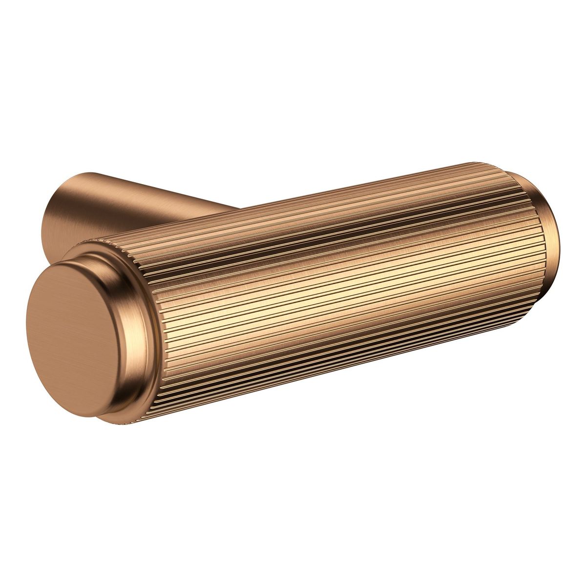 Öppen T-Pull Cabinet Handle (Linear Knurled), Lustre Bronze