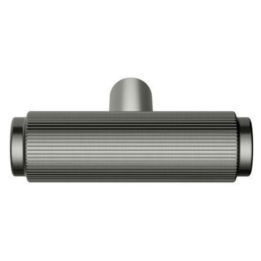 Öppen T-Pull Cabinet Handle (Linear Knurled), Shadow