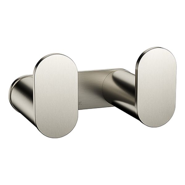 Curvae Double Robe Hook - Brushed Nickel