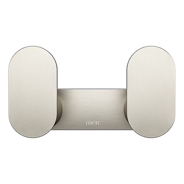 Curvae Double Robe Hook - Brushed Nickel