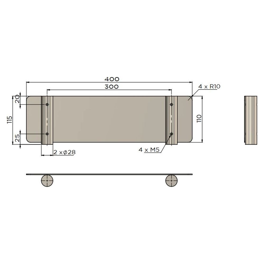 Curvae Shower Shelf - Champagne