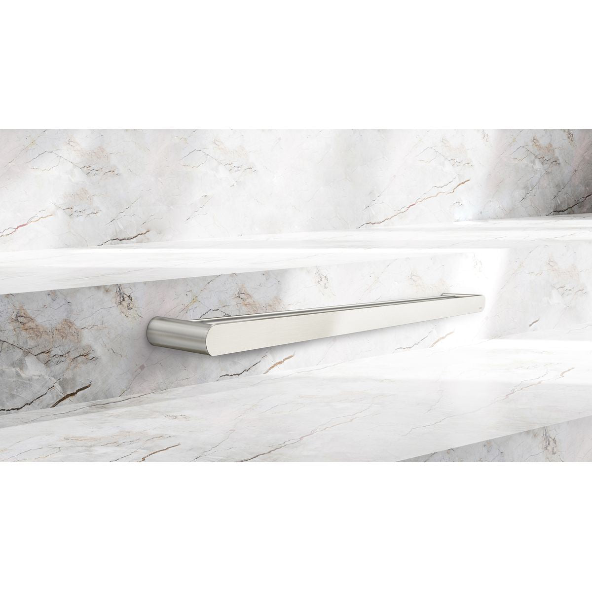 Curvae Double Towel Rail 600mm - Brushed Nickel