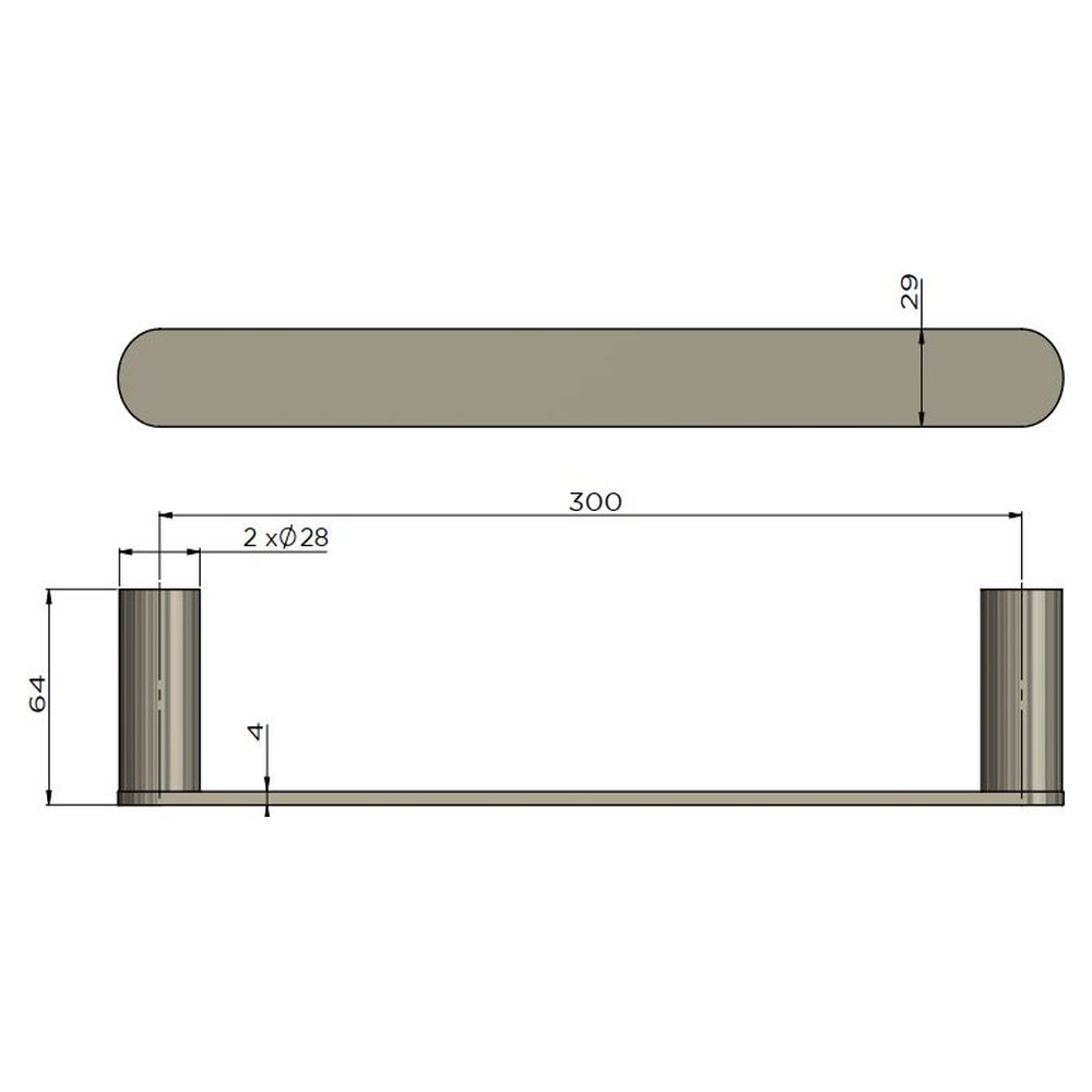 Curvae Guest Towel Rail 300mm - Champagne