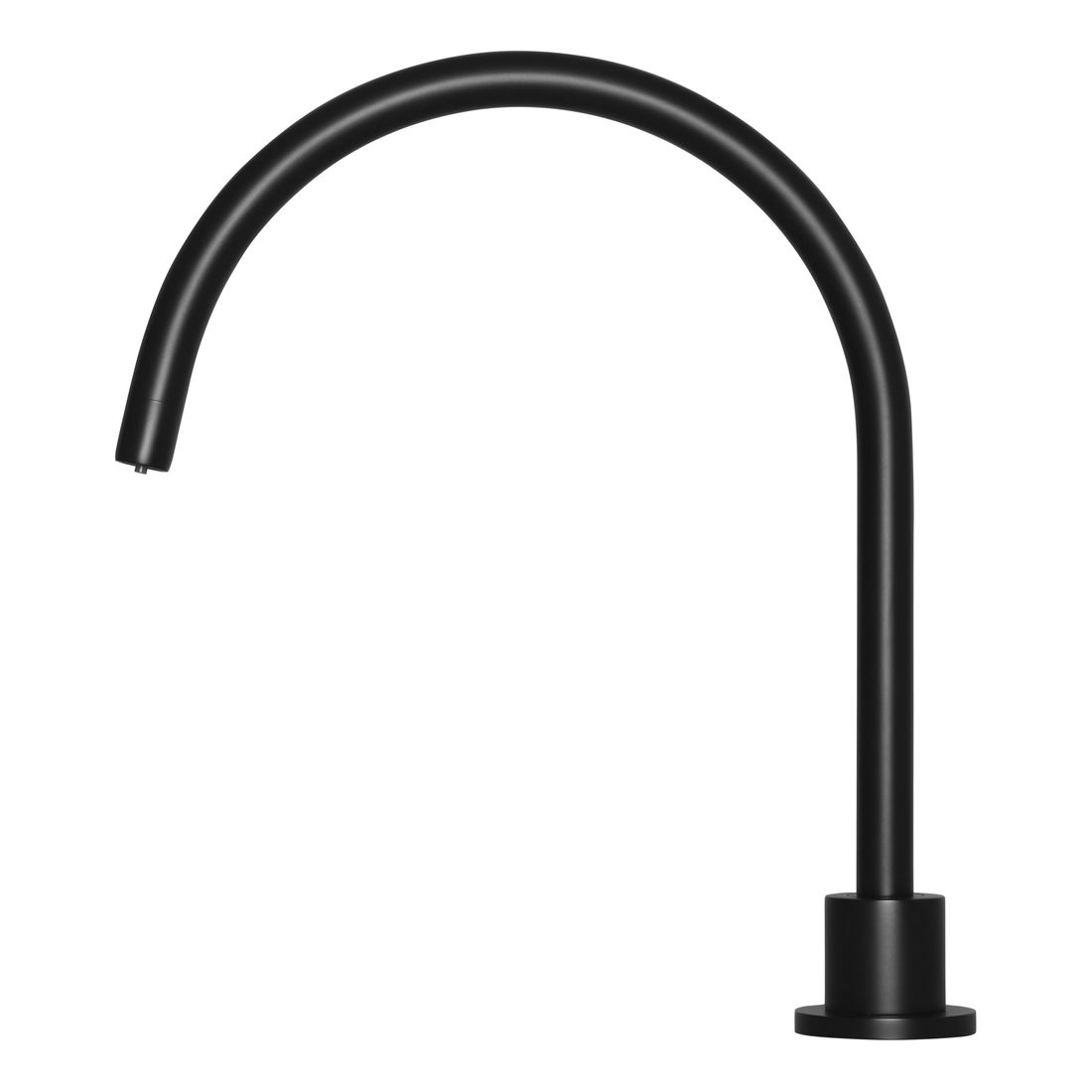 Round High-Rise Swivel Hob Spout Matte Black