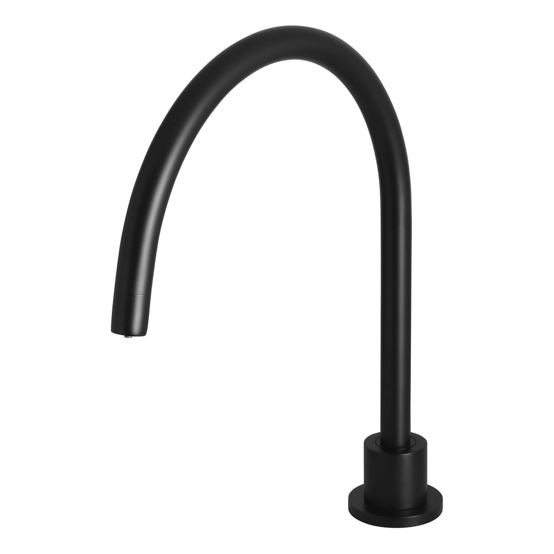 Round High-Rise Swivel Hob Spout Matte Black