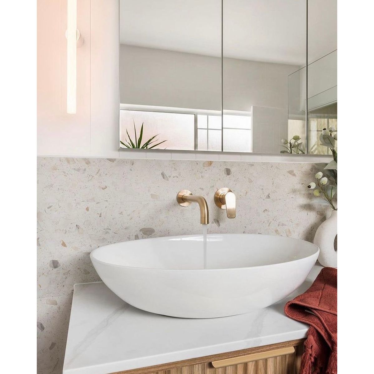 Round Wall Mixer Paddle Handle Trim Kit (In-Wall Body Not Included) - PVD Tiger Bronze