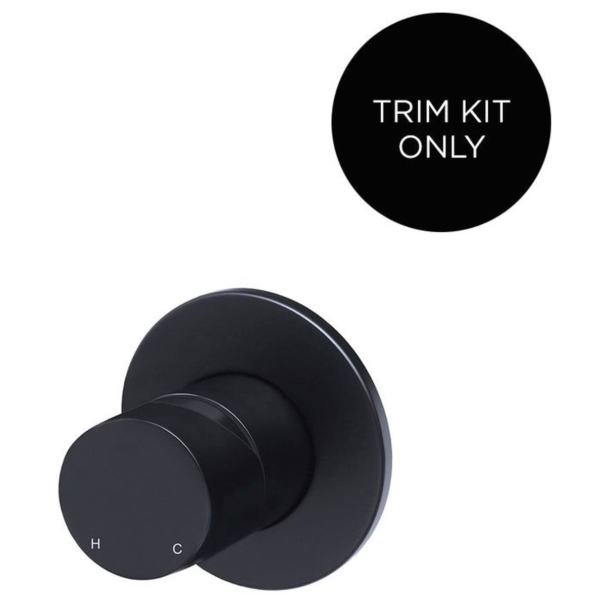 Round Wall Mixer Pinless Handle Trim Kit (In-Wall Body Not Included) - Matte Black