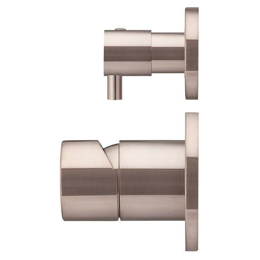 Round Diverter Mixer Pinless Handle Trim Kit (In-Wall Body Not Included) - Champagne