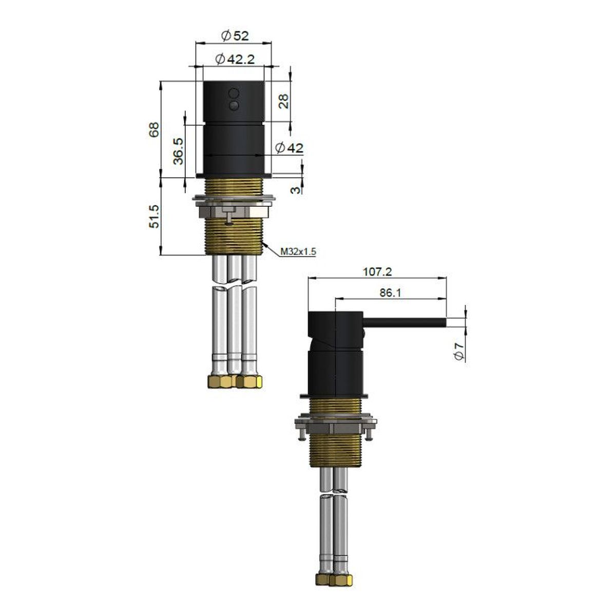 Hob Mounted Mixer, Brushed Nickel