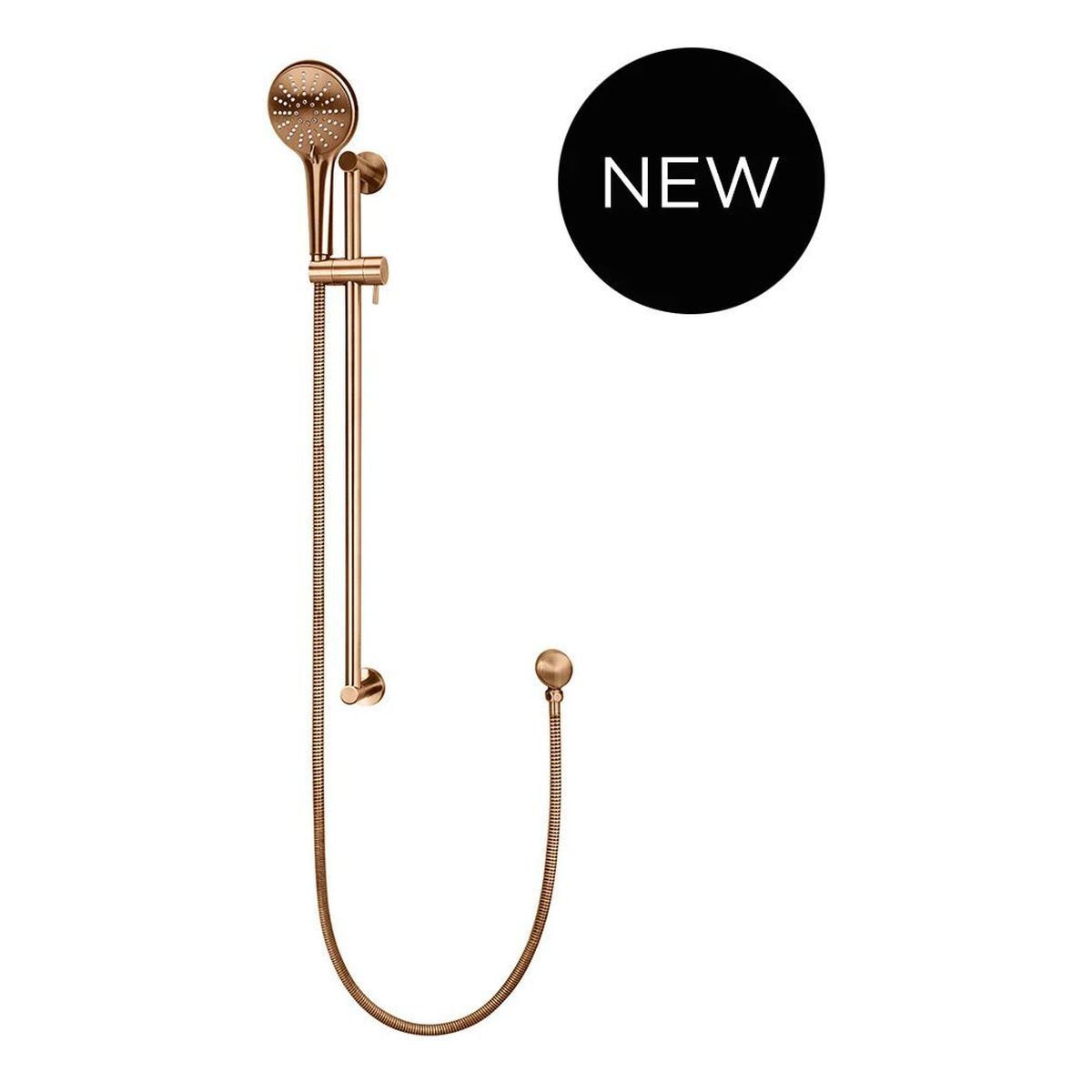 Round Hand Shower on Rail Column, Three Function Hand Shower, Lustre Bronze