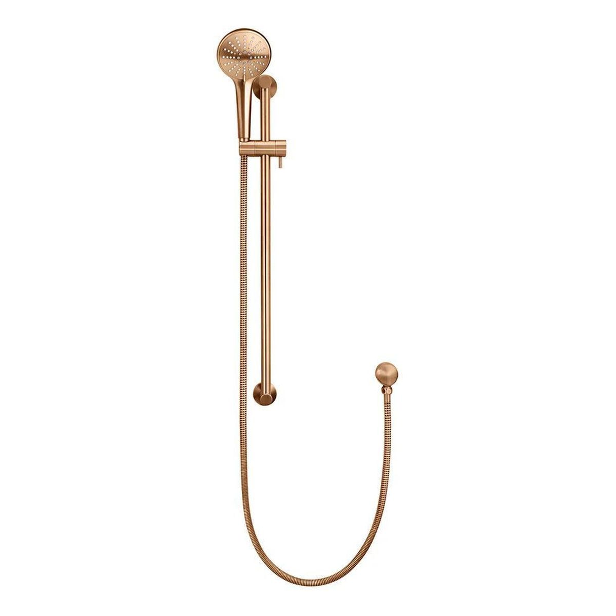 Round Hand Shower on Rail Column, Three Function Hand Shower, Lustre Bronze
