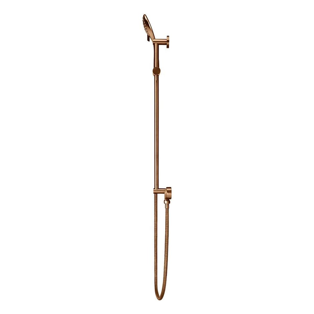 Round Hand Shower on Rail Column, Three Function Hand Shower, Lustre Bronze
