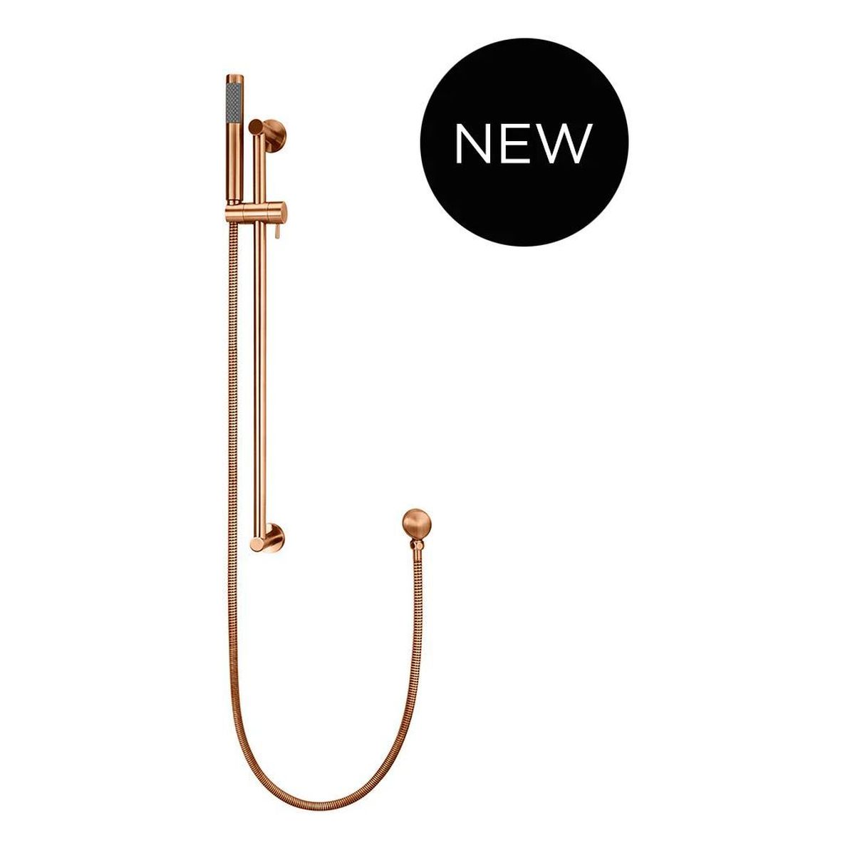 Round Hand Shower on Rail Column, Single Function Hand Shower, Lustre Bronze