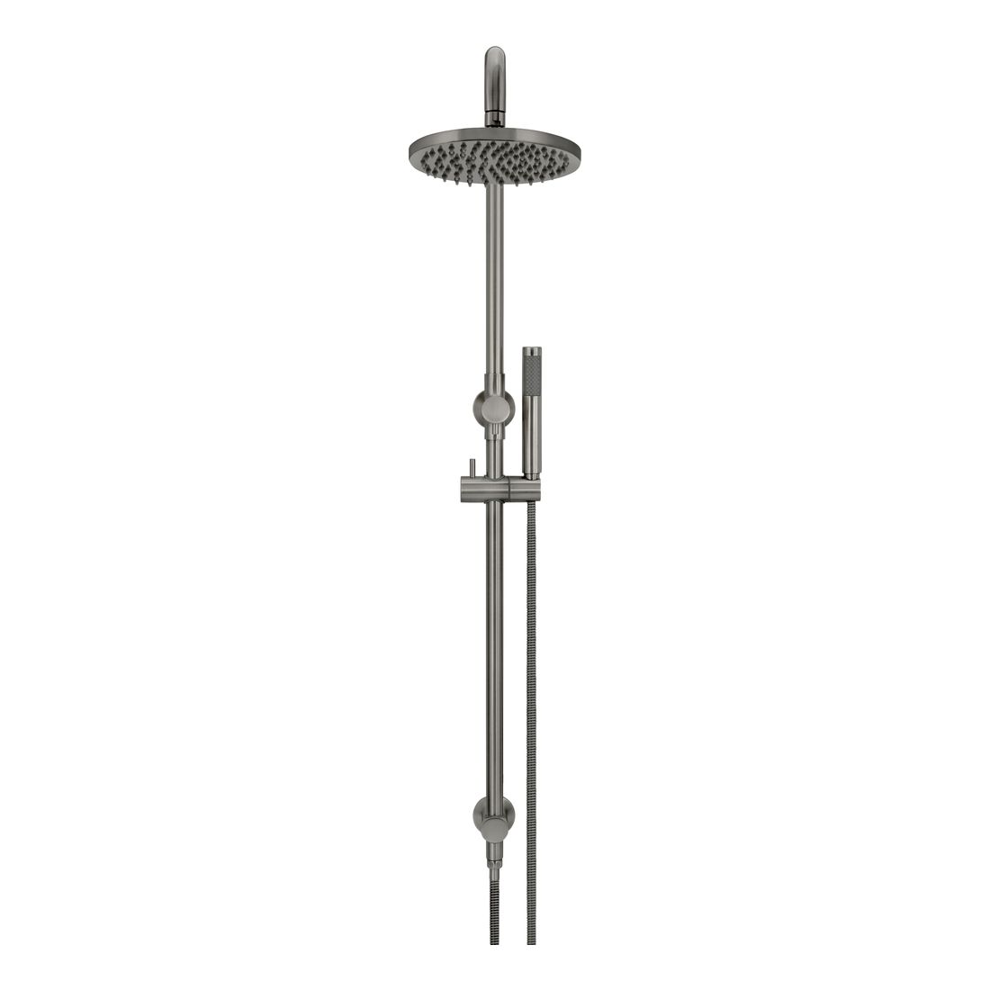 Round Combination Shower Rail 200mm Rose, Single Function Hand Shower Shadow