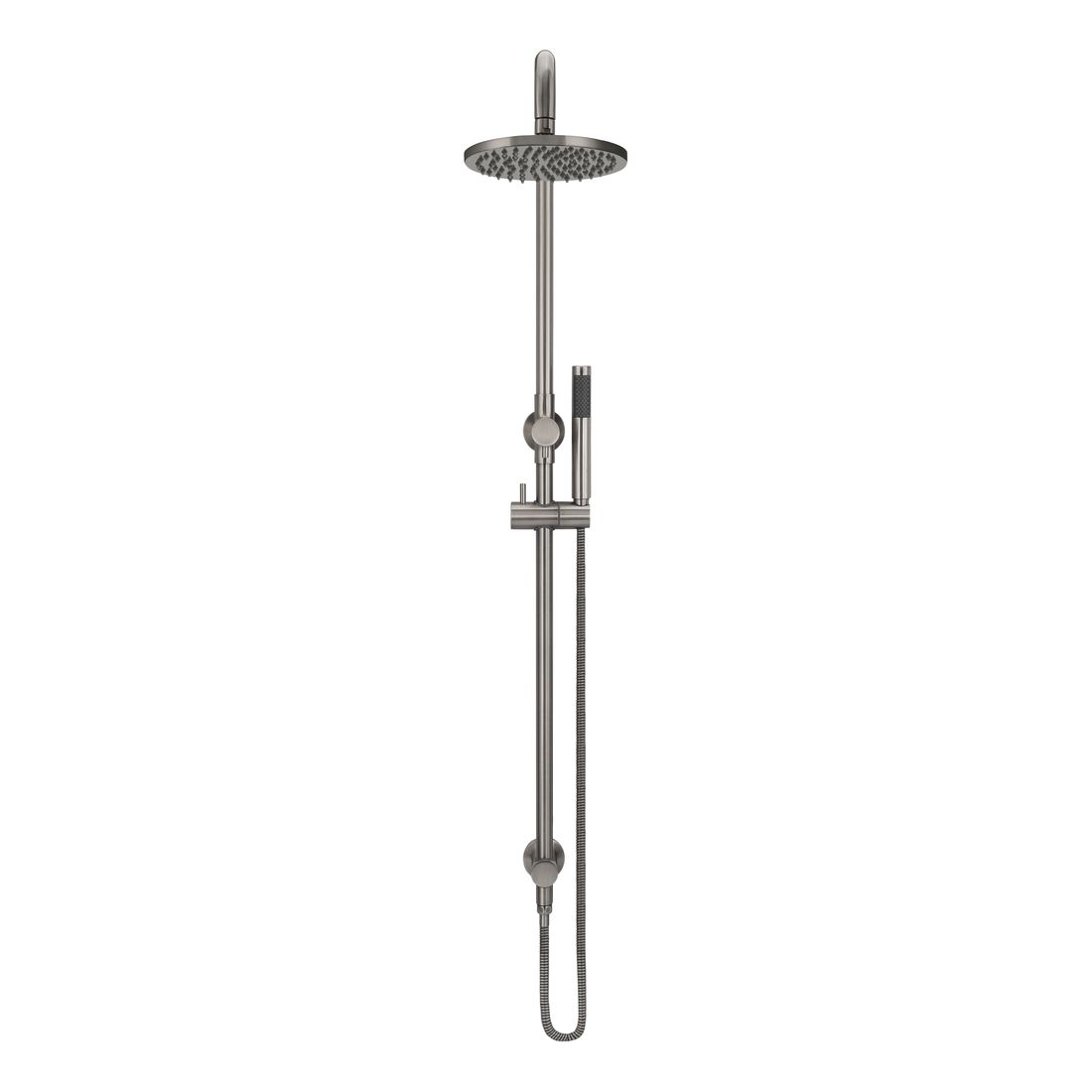 Round Combination Shower Rail 200mm Rose, Single Function Hand Shower Shadow
