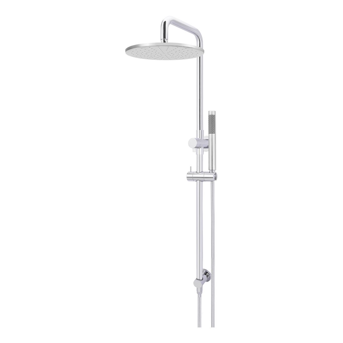 Round Combination Shower Rail, 300mm Rose, Single Function Hand Shower Chrome