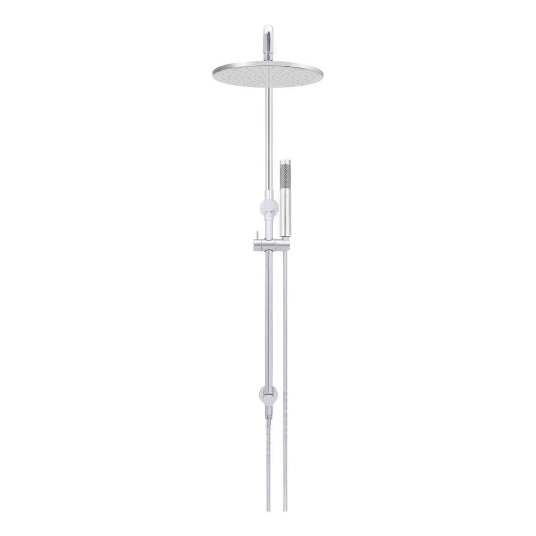 Round Combination Shower Rail, 300mm Rose, Single Function Hand Shower Chrome