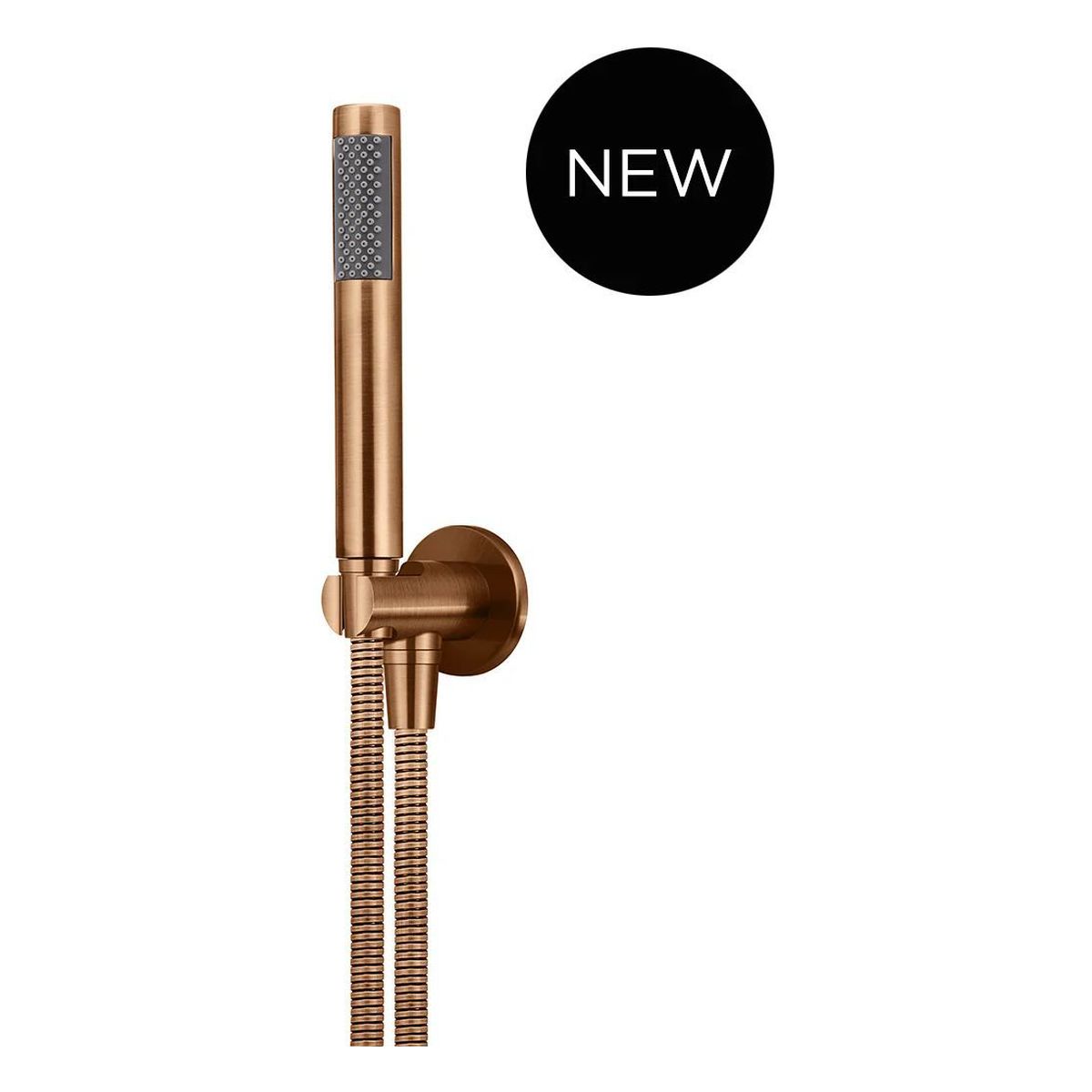 Round Hand Shower on Fixed Bracket, Single Function Hand Shower, Lustre Bronze