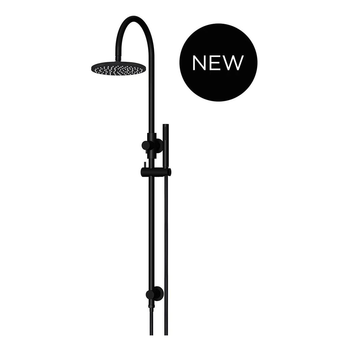 200mm Round Overhead Shower Set, Single Function Hand Shower, Matte Black
