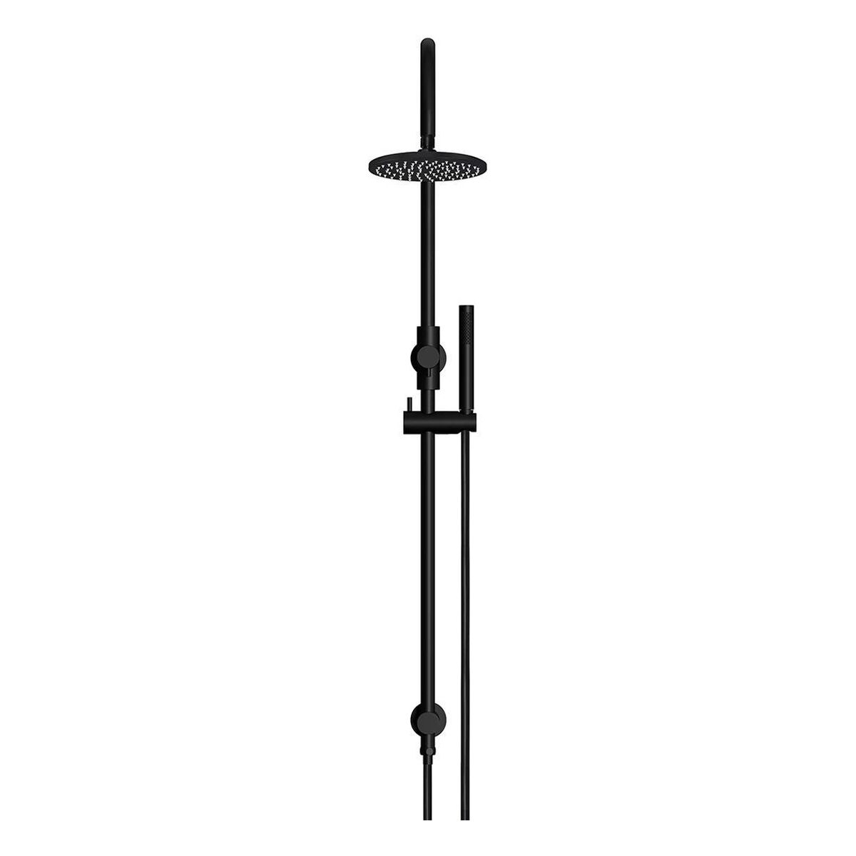 200mm Round Overhead Shower Set, Single Function Hand Shower, Matte Black