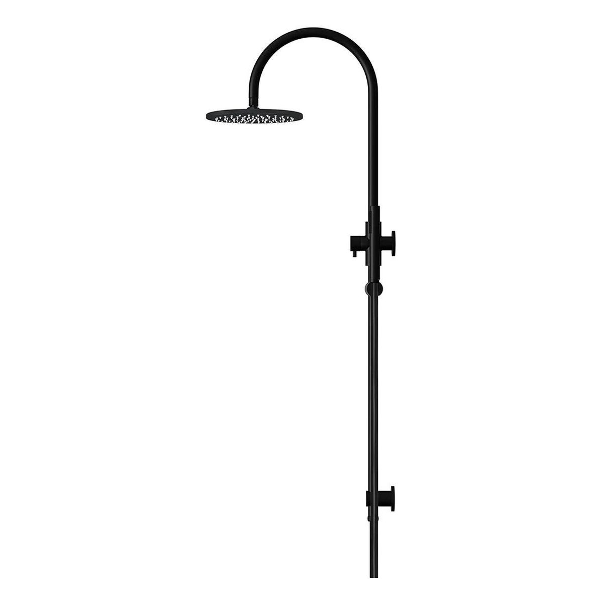 200mm Round Overhead Shower Set, Single Function Hand Shower, Matte Black