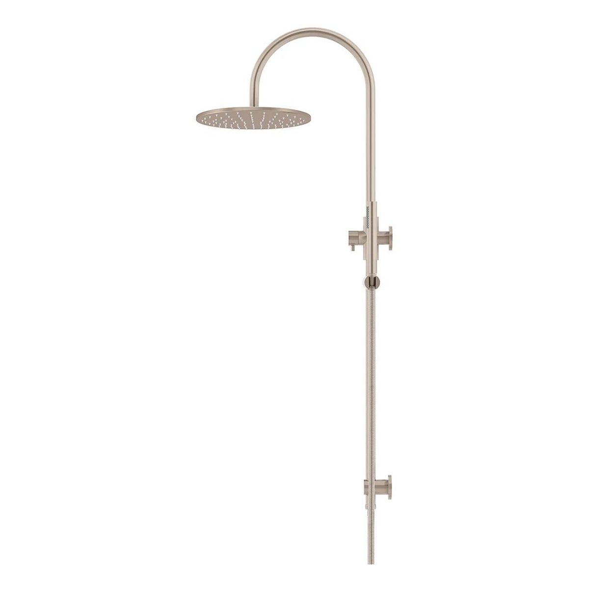 300mm Round Overhead Shower Set, Single Function Hand Shower, Champagne