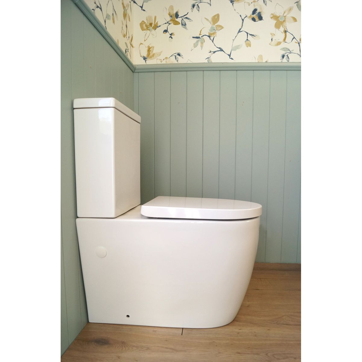 Narva Rimless Back To Wall Close Coupled Toilet Suite With Thick Seat