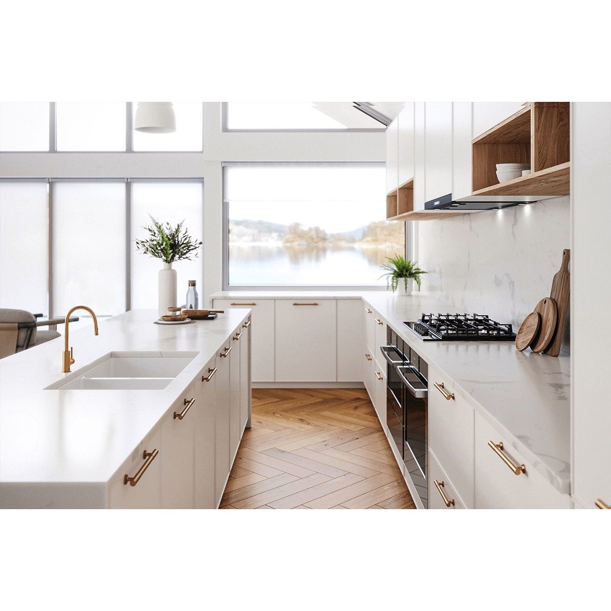 Naples Pull Out Sink Mixer - Brushed Brass