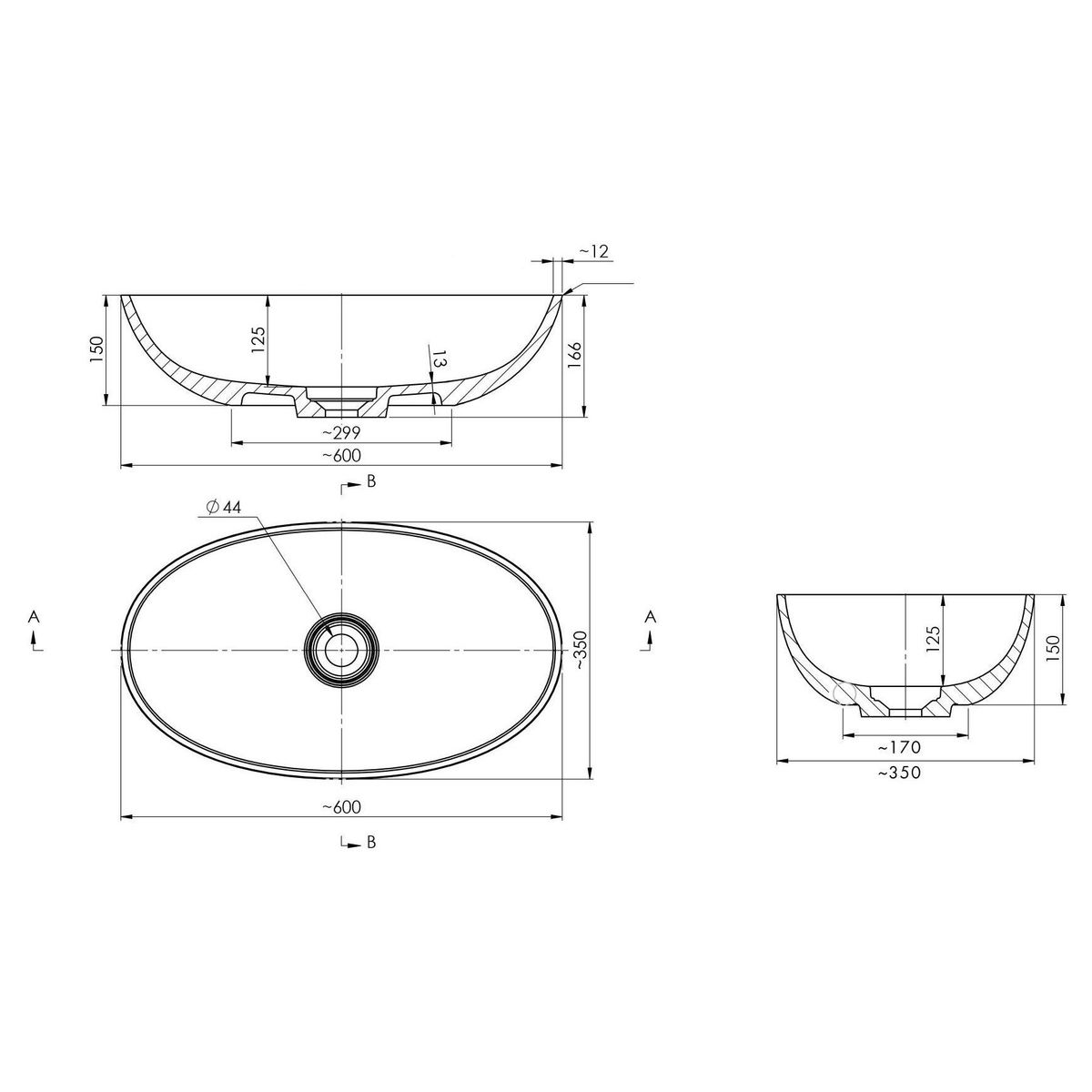 Narva 60 Magnacast Basin - Matte White