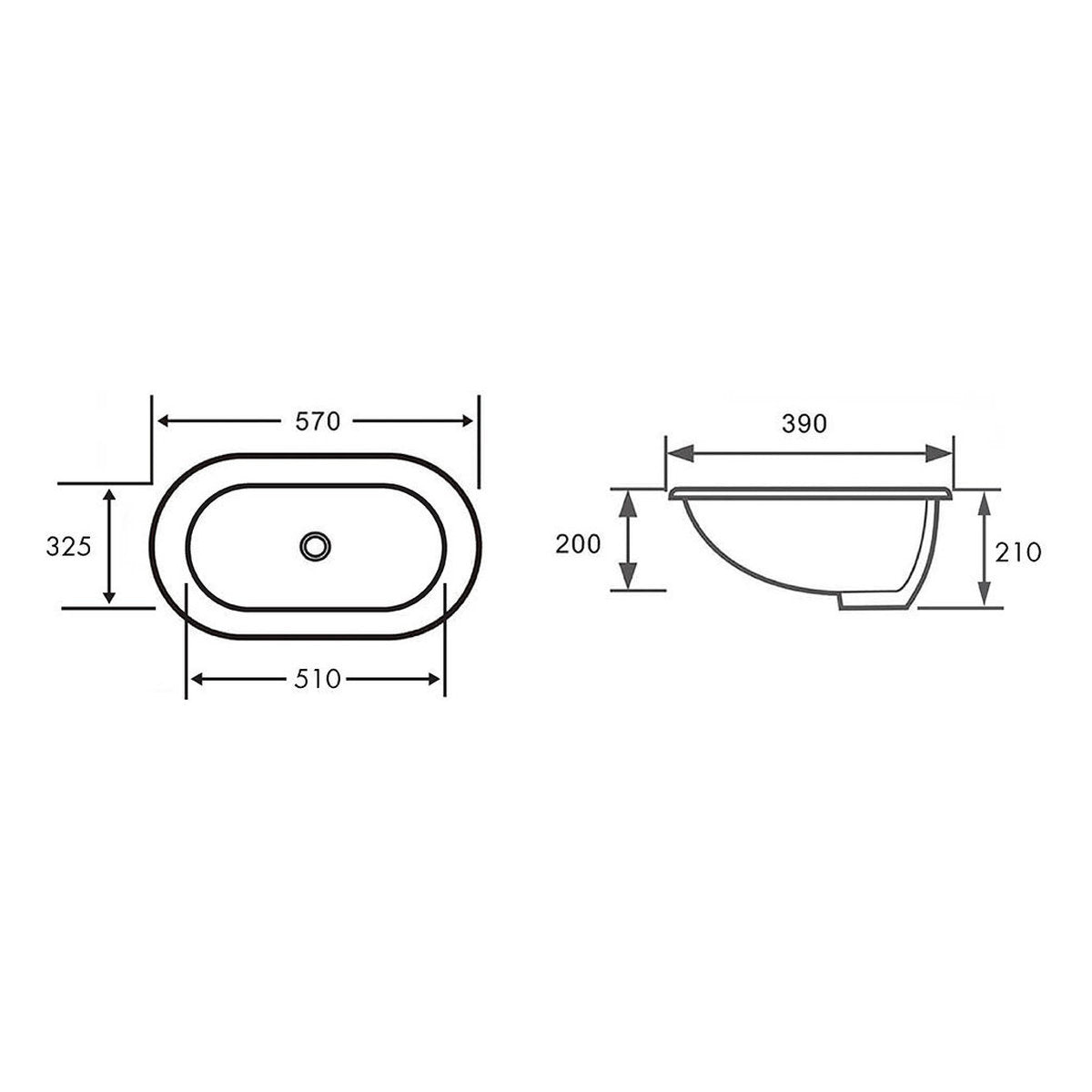 Turner Hastings Narva 57x 39 Undercounter Pill Basin - Matte Black
