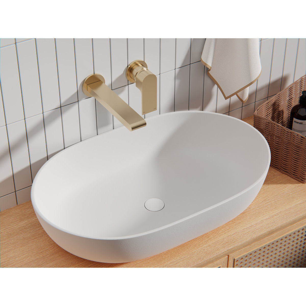 Bianca Wall Basin/Bath Mixer 230mm Trim Kits Only - Brushed Gold