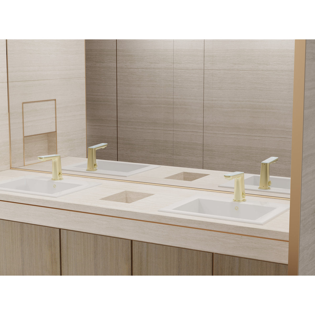 Claudia Sensor Mixer With White Top Display in Brushed Gold
