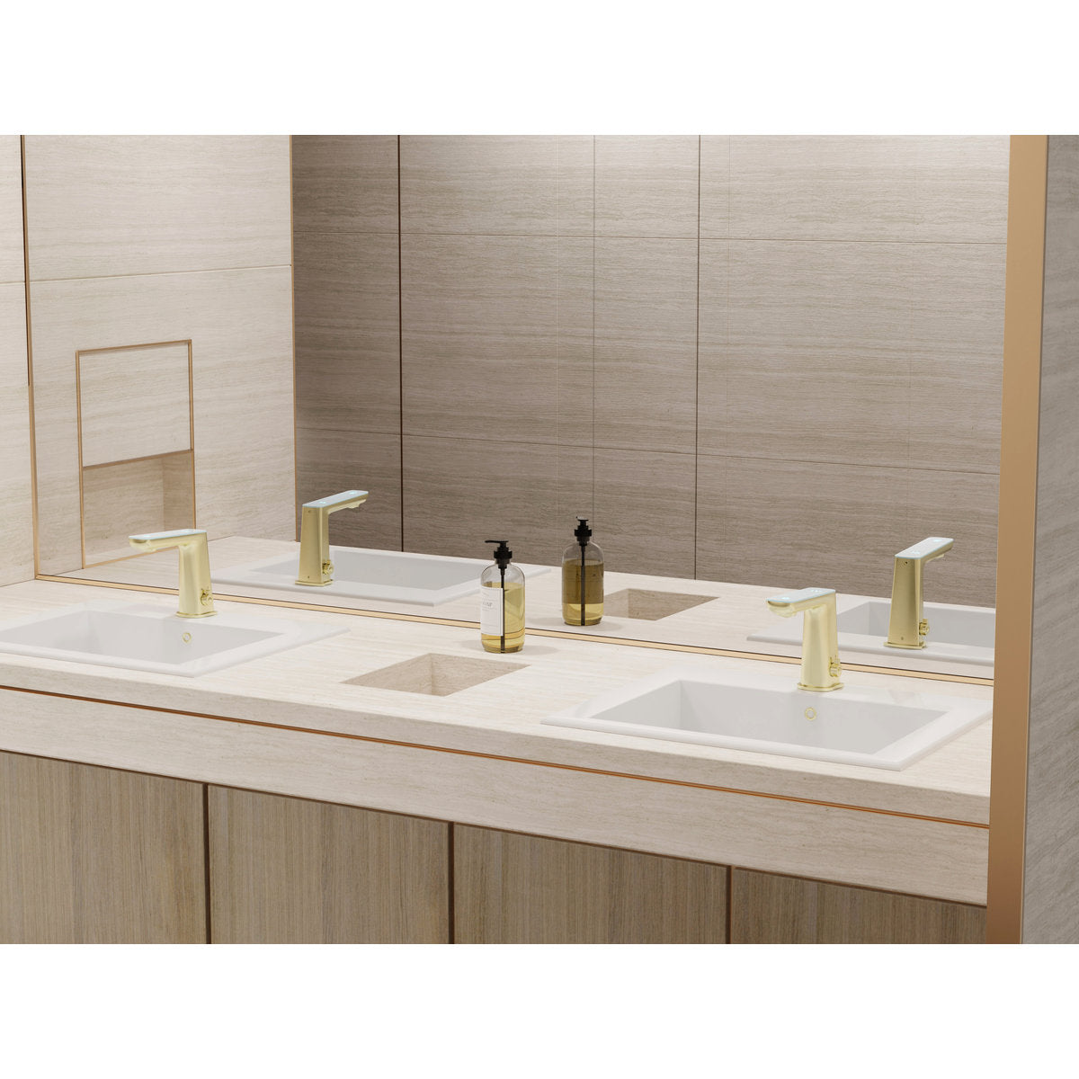 Claudia Sensor Mixer With White Top Display in Brushed Gold